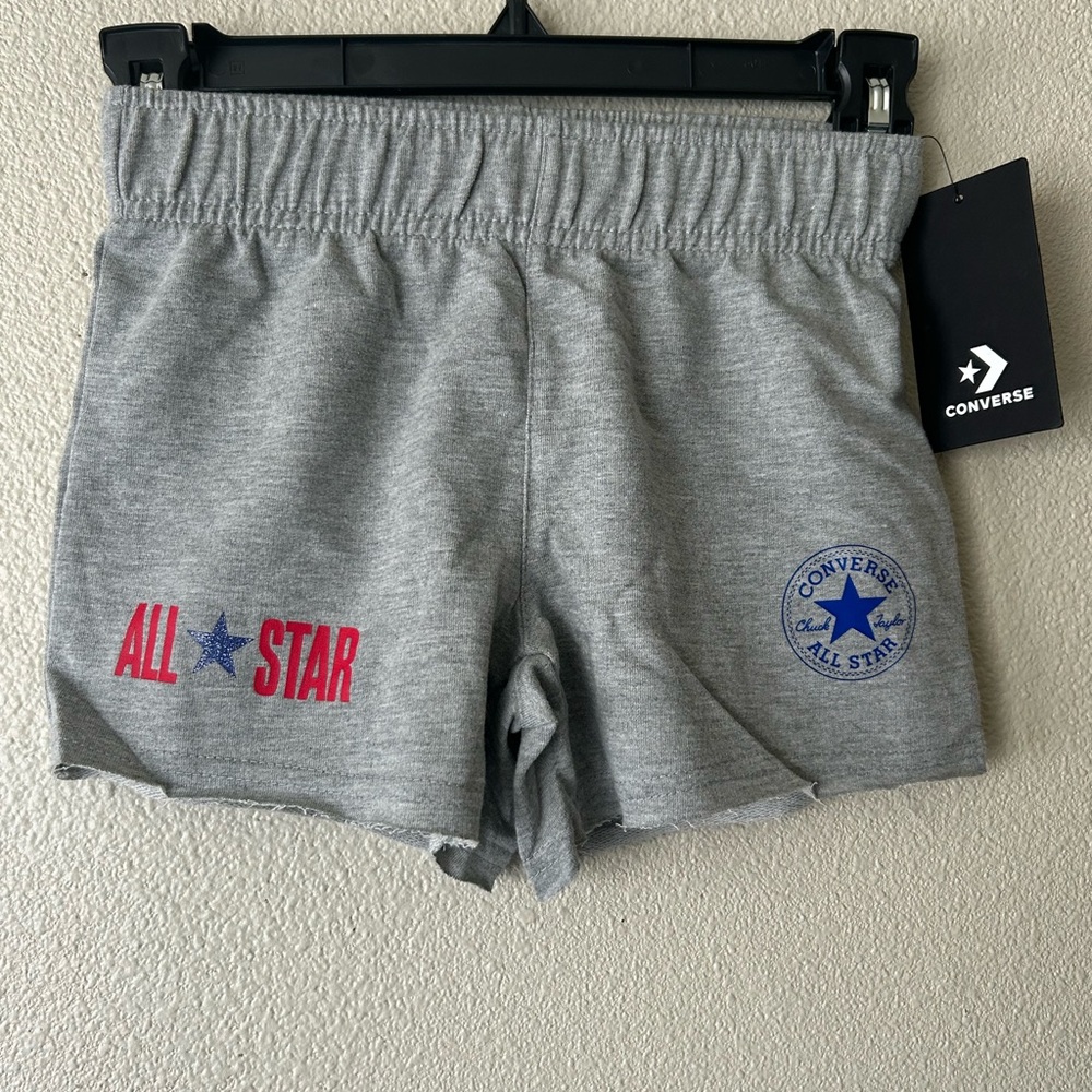 Girls - Converse Heather Gray All Star Logo Shorts size S 8-10yr